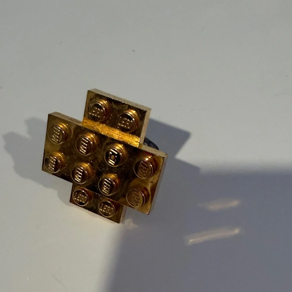 Gold Lego adjustable ring